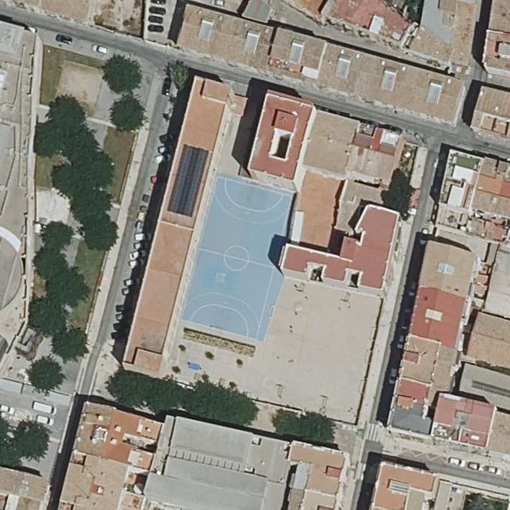 Aerial view of the grounds of Ies Barri Del Carme