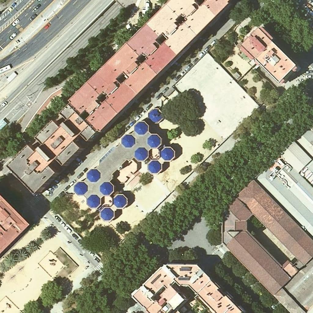 Aerial view of the grounds of Escola Provençals