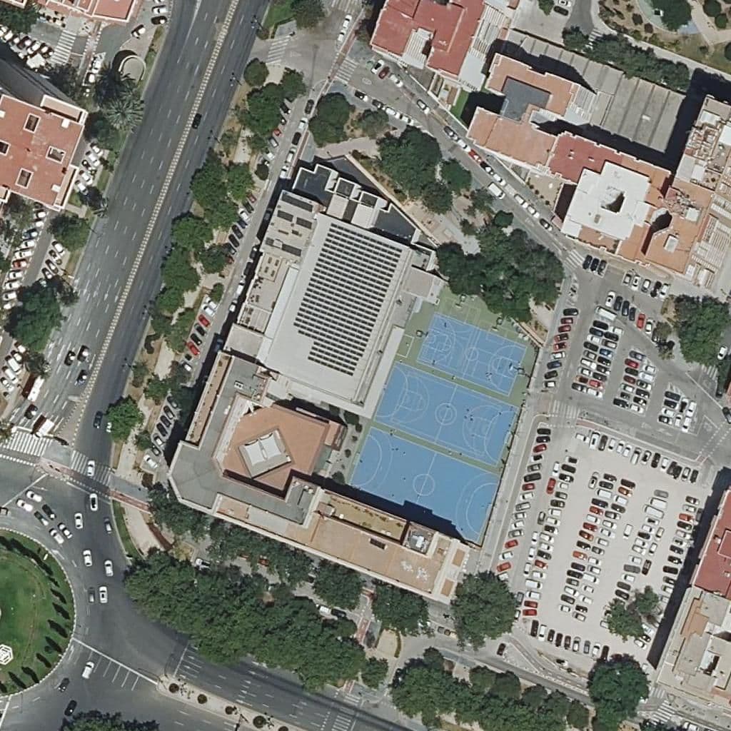 Aerial view of the grounds of Centre Priv. Ed. Infantil Jesús-Kind