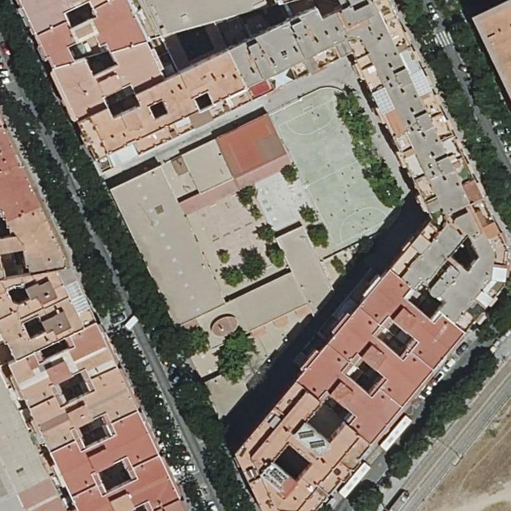 Aerial view of the grounds of Ceip Sant Isidre