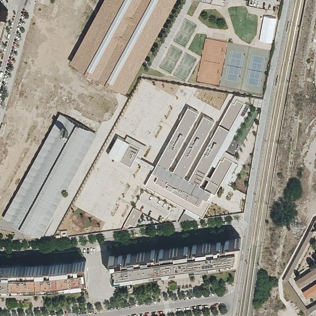 Aerial view of the grounds of Ceip L'albereda