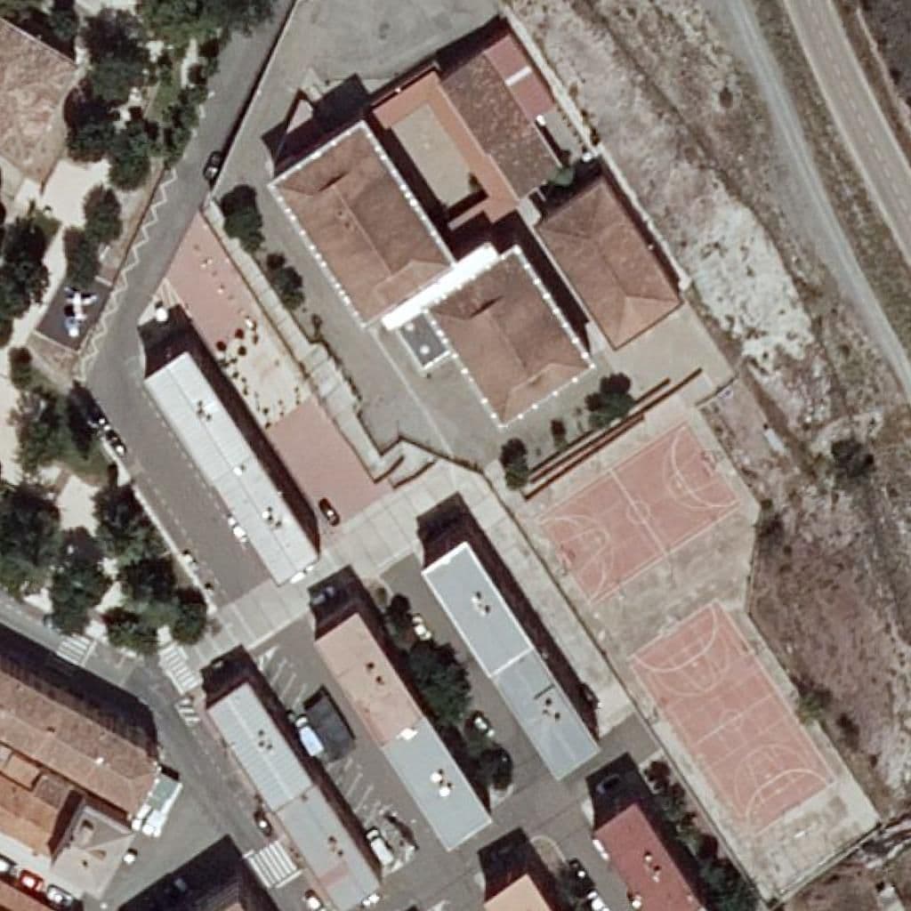 Aerial view of the grounds of I.E.S. Sierra de La Virgen