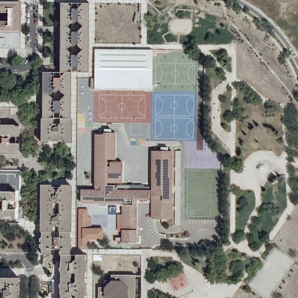 Aerial view of the grounds of C. Sagrado Corazón de Jesús