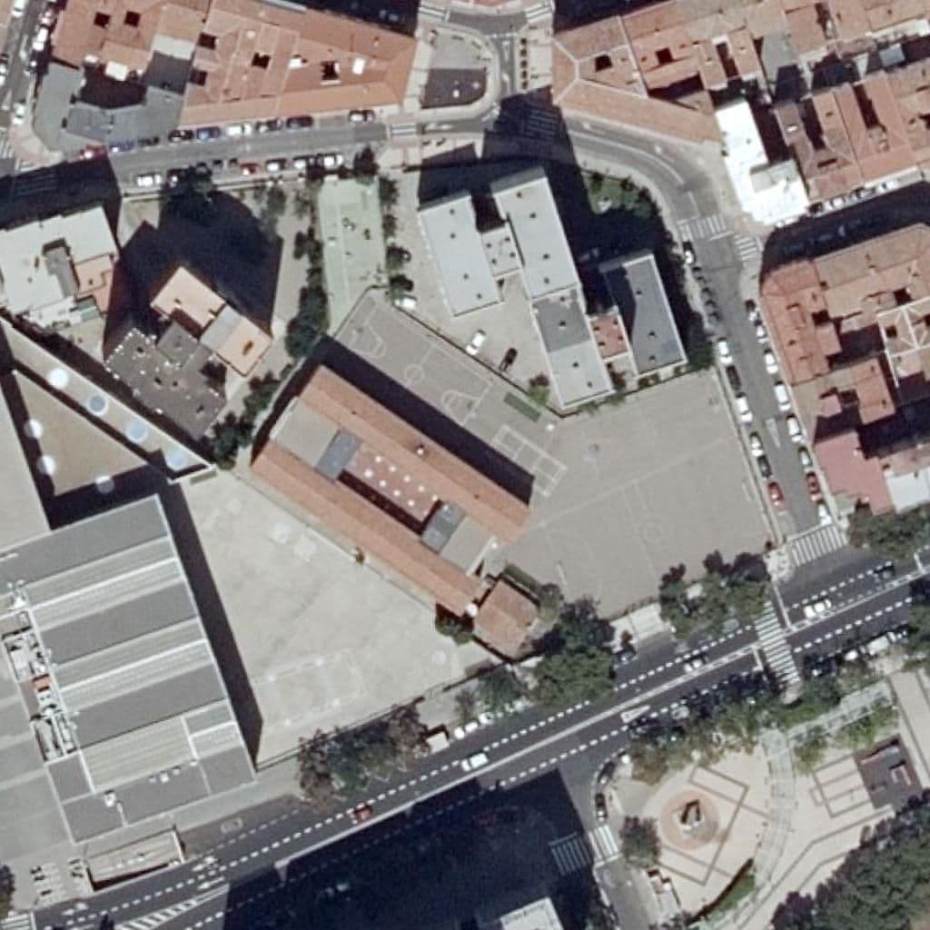 Aerial view of the grounds of C.P. José María Mir
