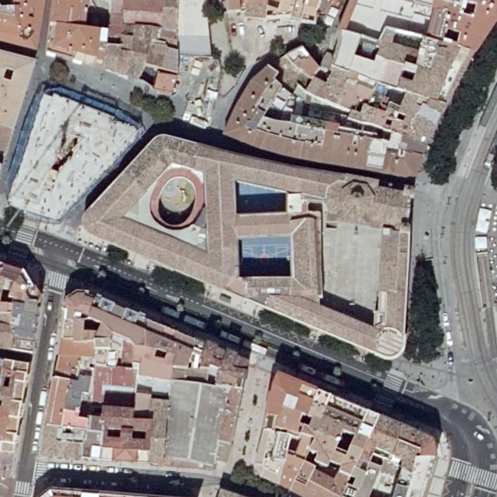 Aerial view of the grounds of C. Escuelas Pías