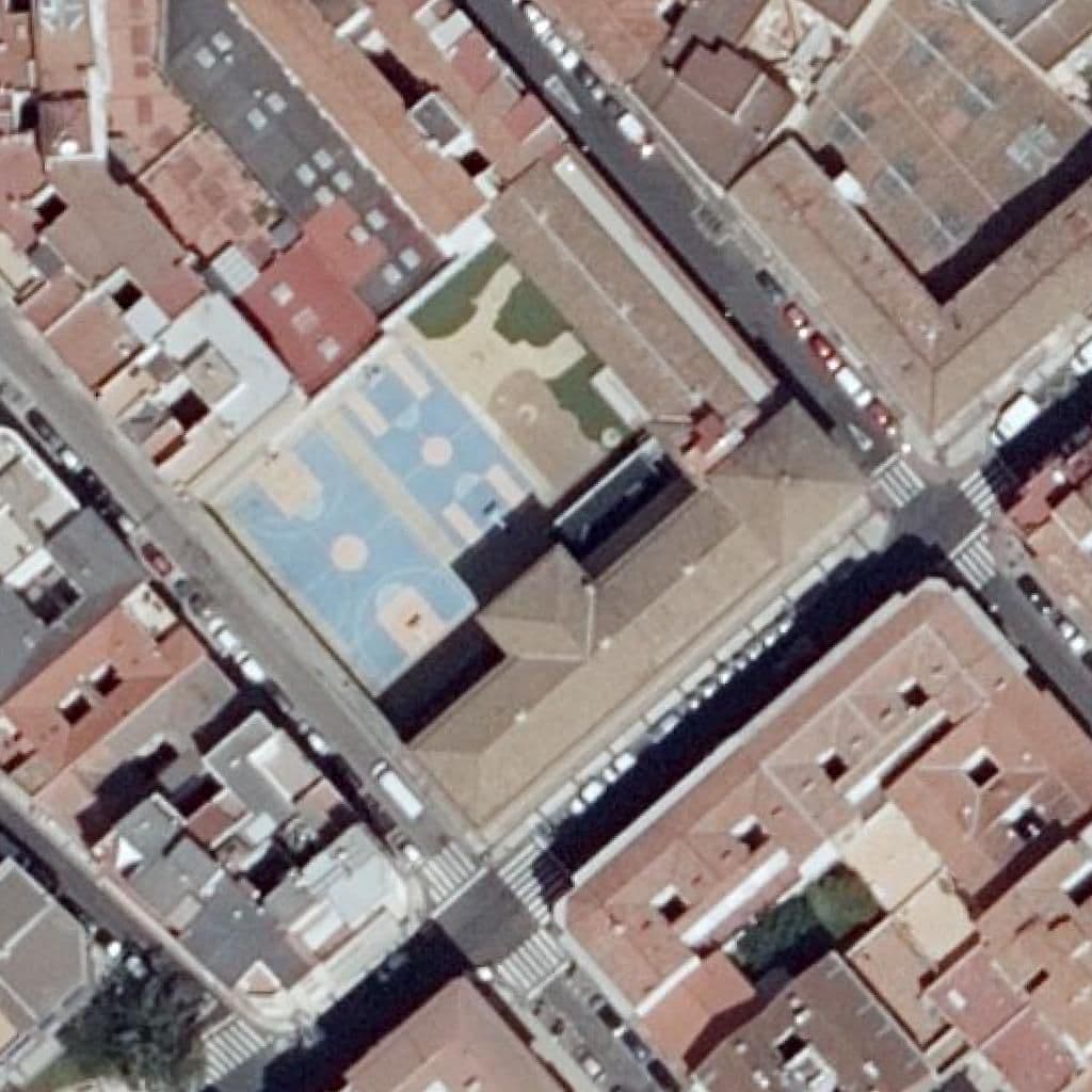Aerial view of the grounds of C. Calasancio