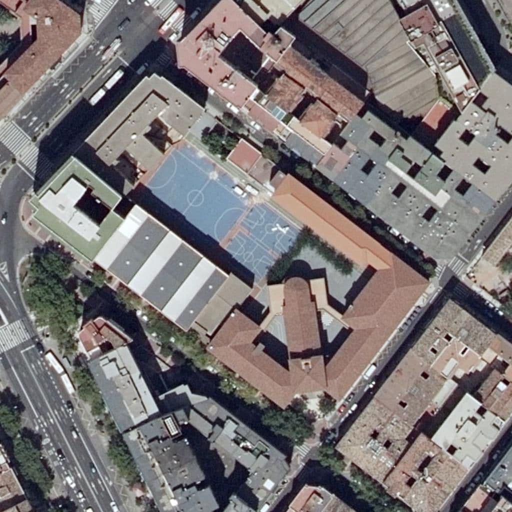 Aerial view of the grounds of C. Compañía de María