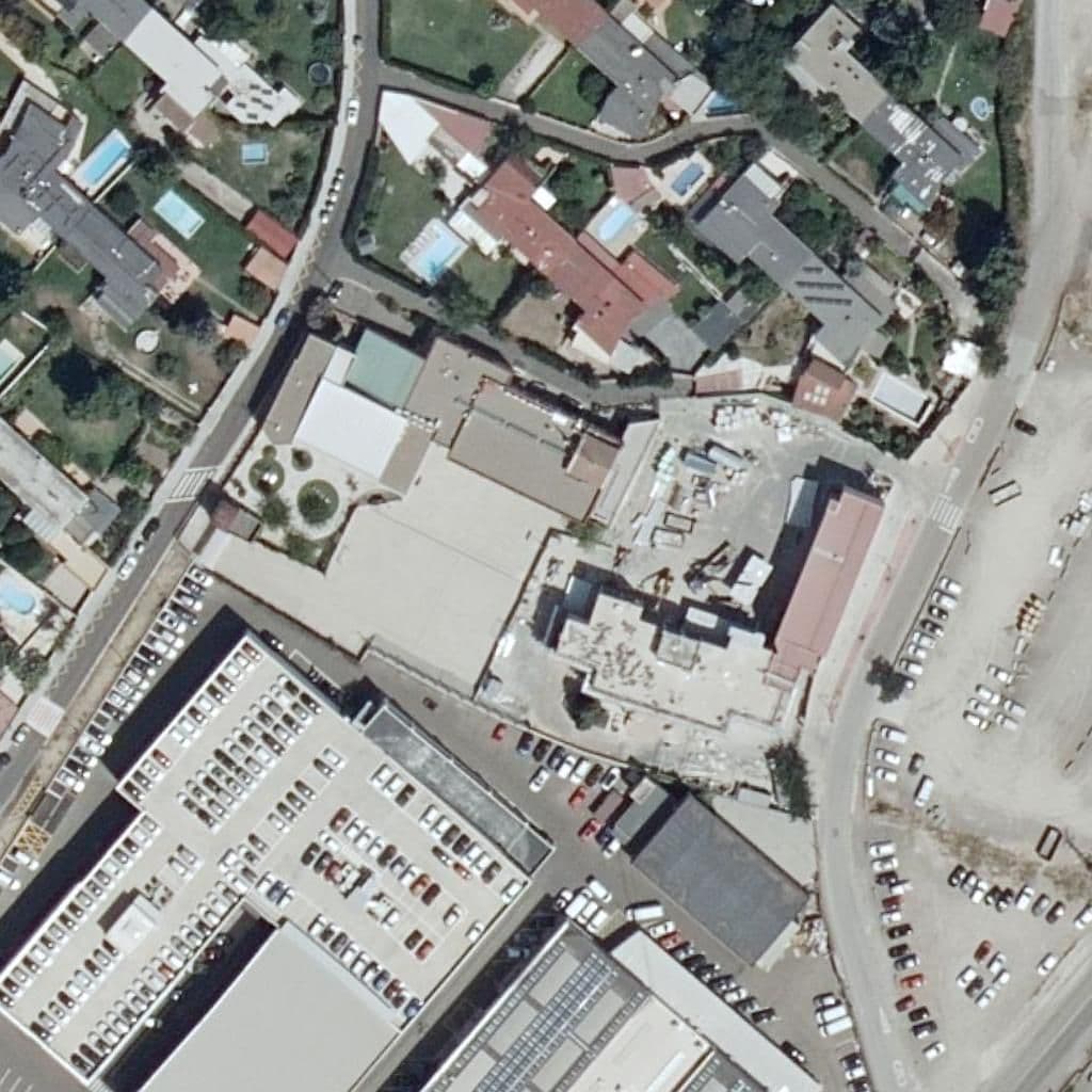 Aerial view of the grounds of C. San Alberto Magno