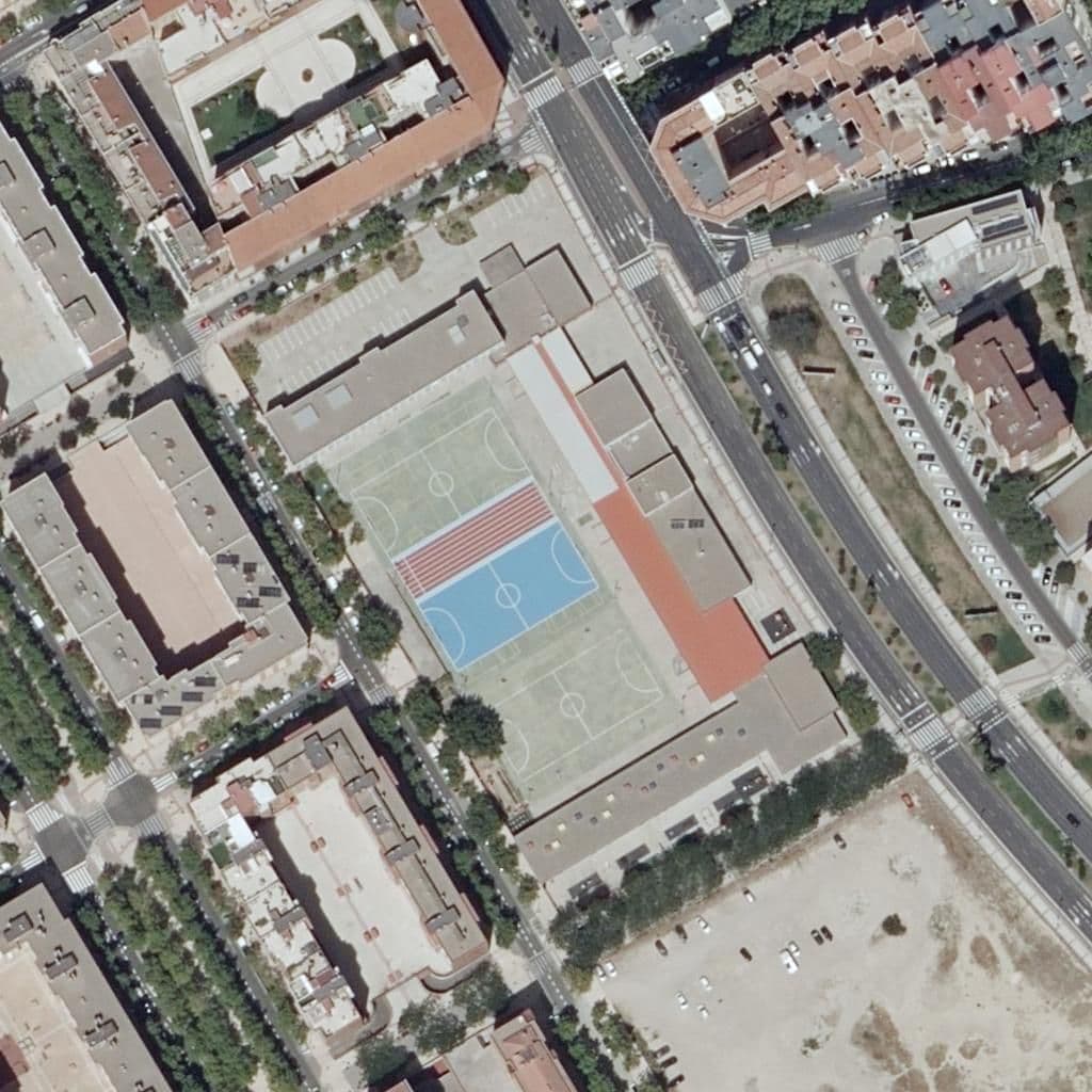 Aerial view of the grounds of C.P. Marie Curie