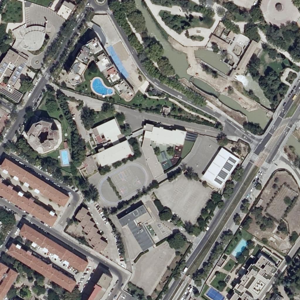 Aerial view of the grounds of C. Sansueña