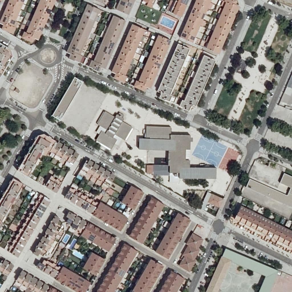 Aerial view of the grounds of C.P. Guillermo Fatás