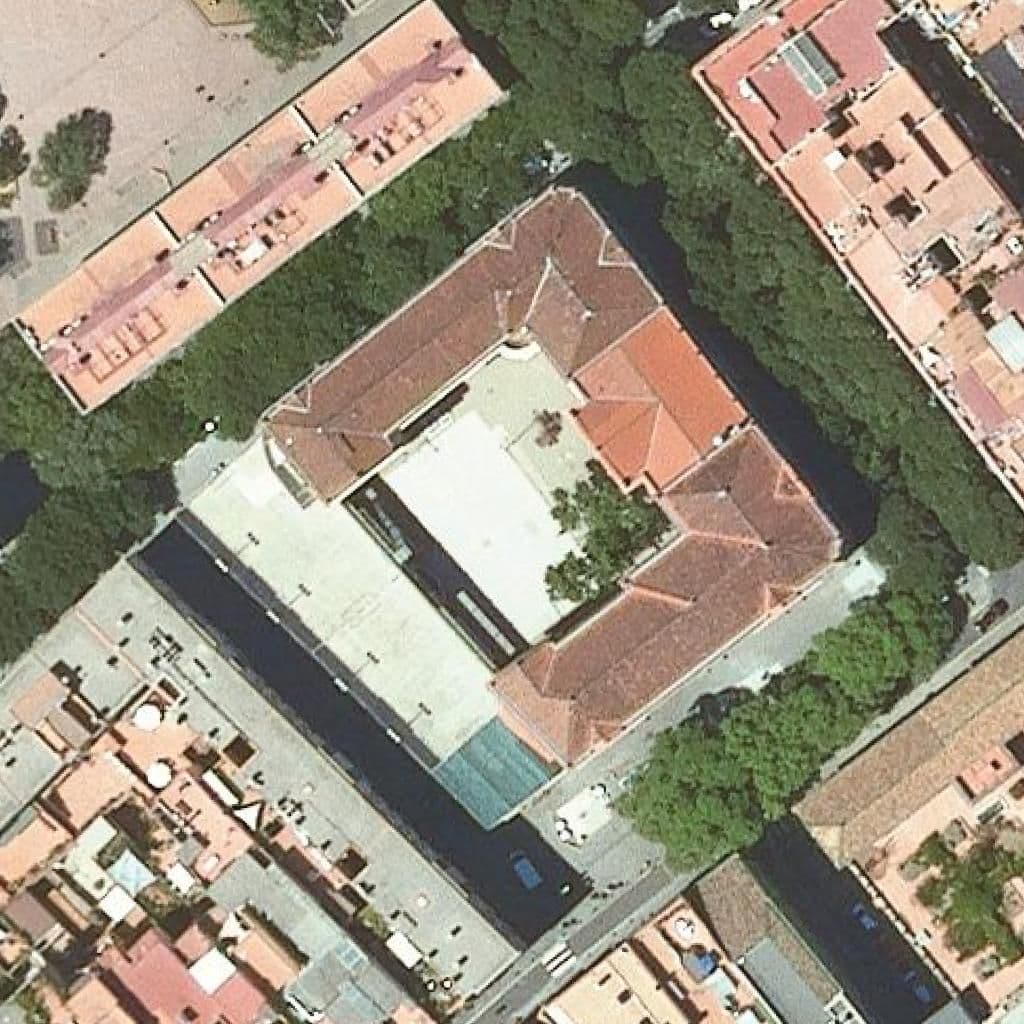 Aerial view of the grounds of Escola Milà I Fontanals