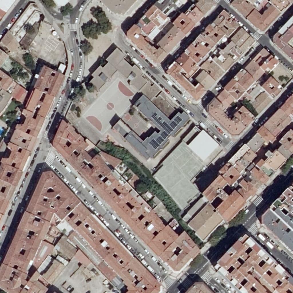 Aerial view of the grounds of C. María Auxiliadora
