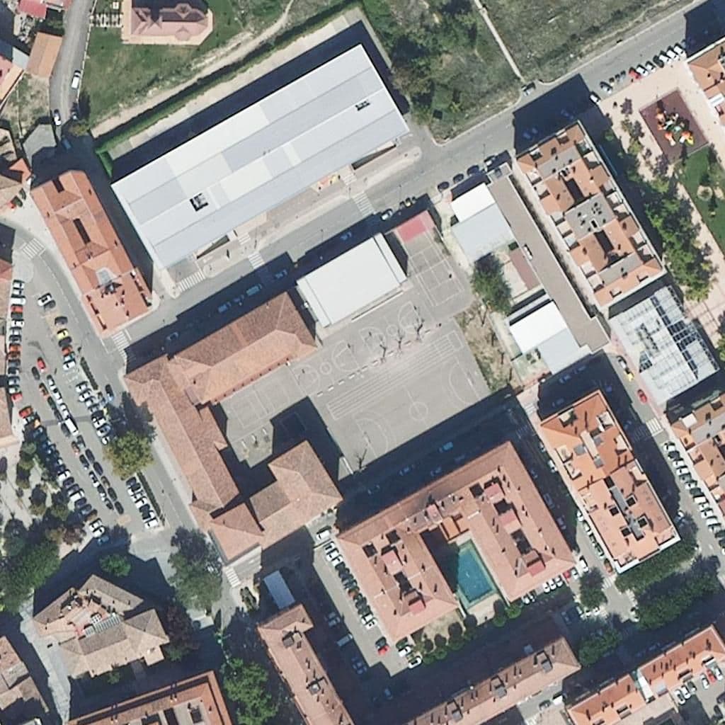Aerial view of the grounds of I.E.S. Leonardo de Chabacier