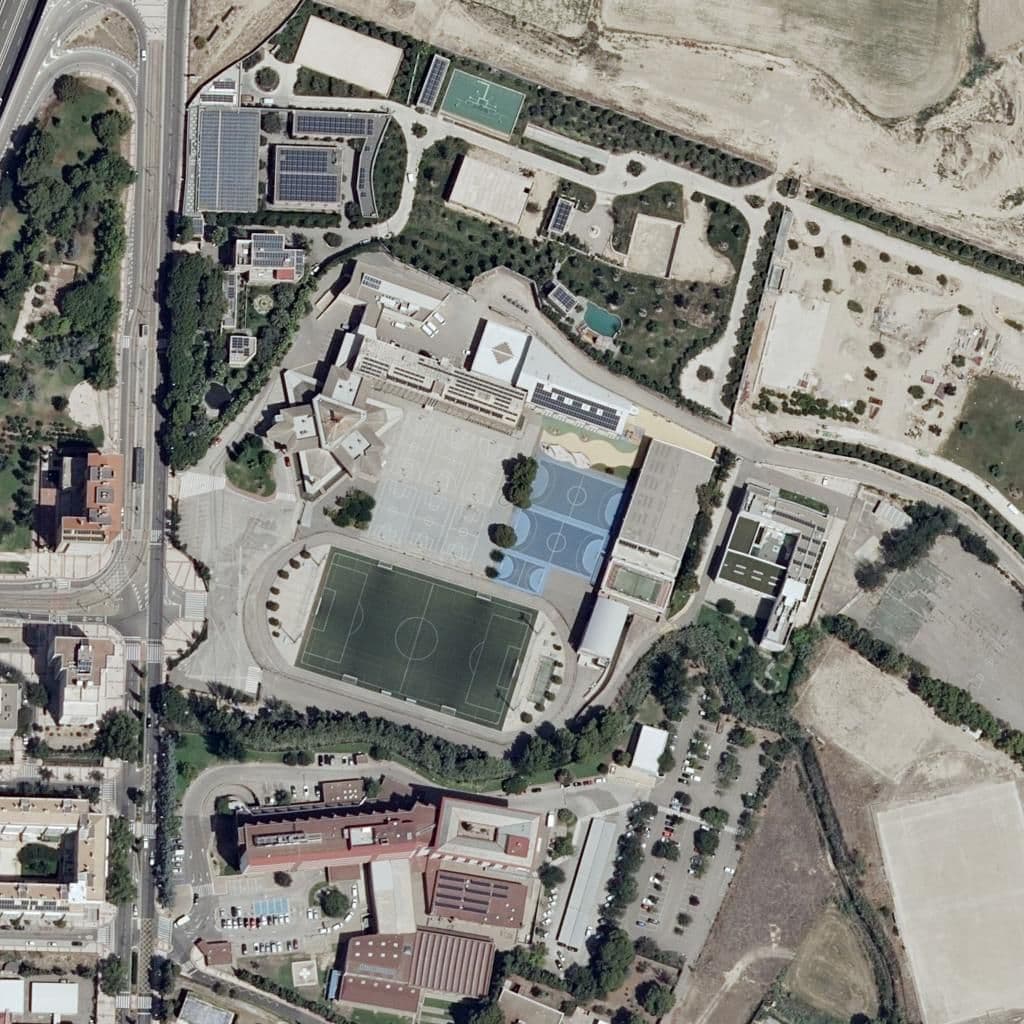 Aerial view of the grounds of C. Cristo Rey
