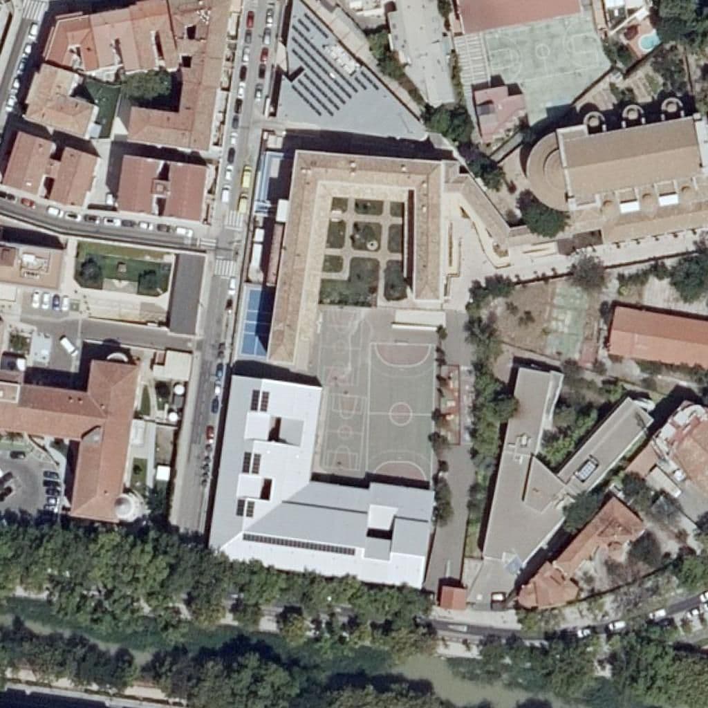 Aerial view of the grounds of C. San Antonio de Padua