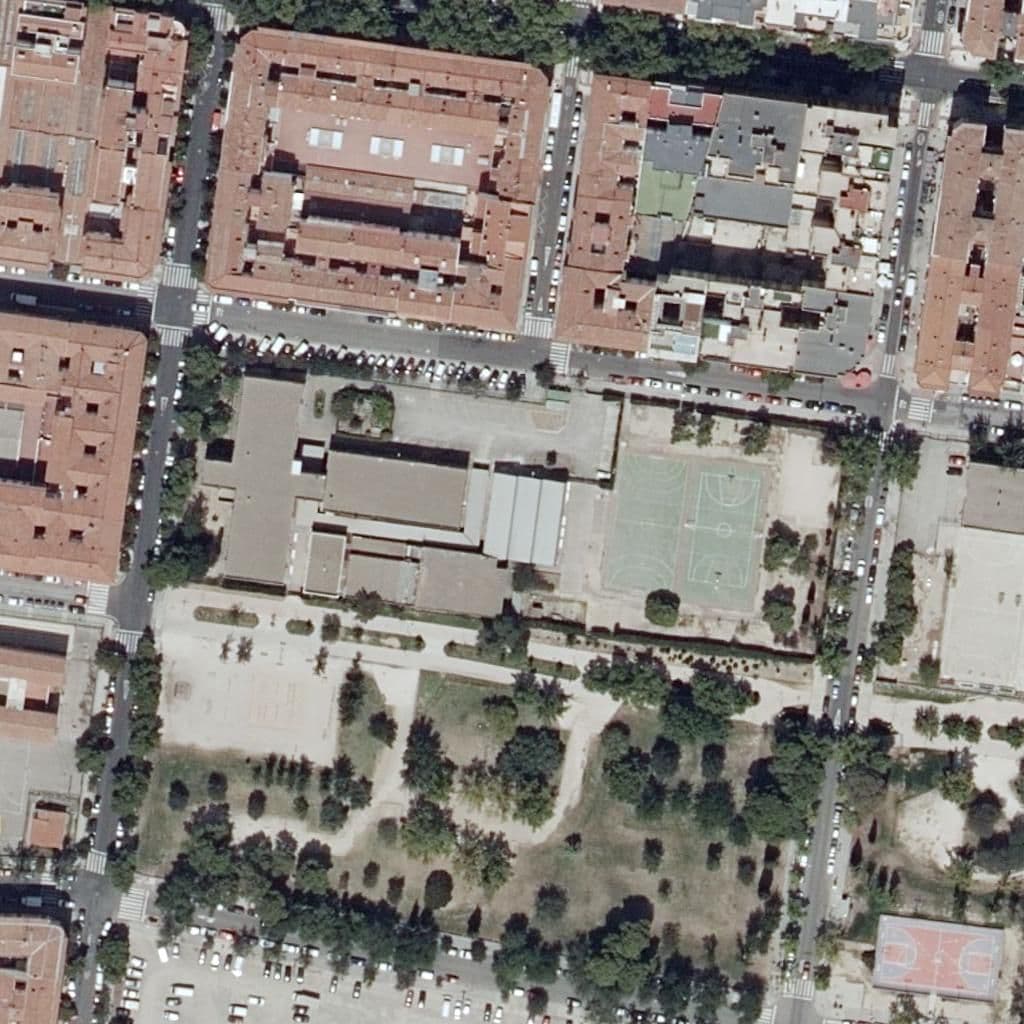 Aerial view of the grounds of I.E.S. Pablo Serrano