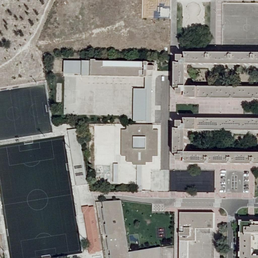 Aerial view of the grounds of E.E.I. María Urrea