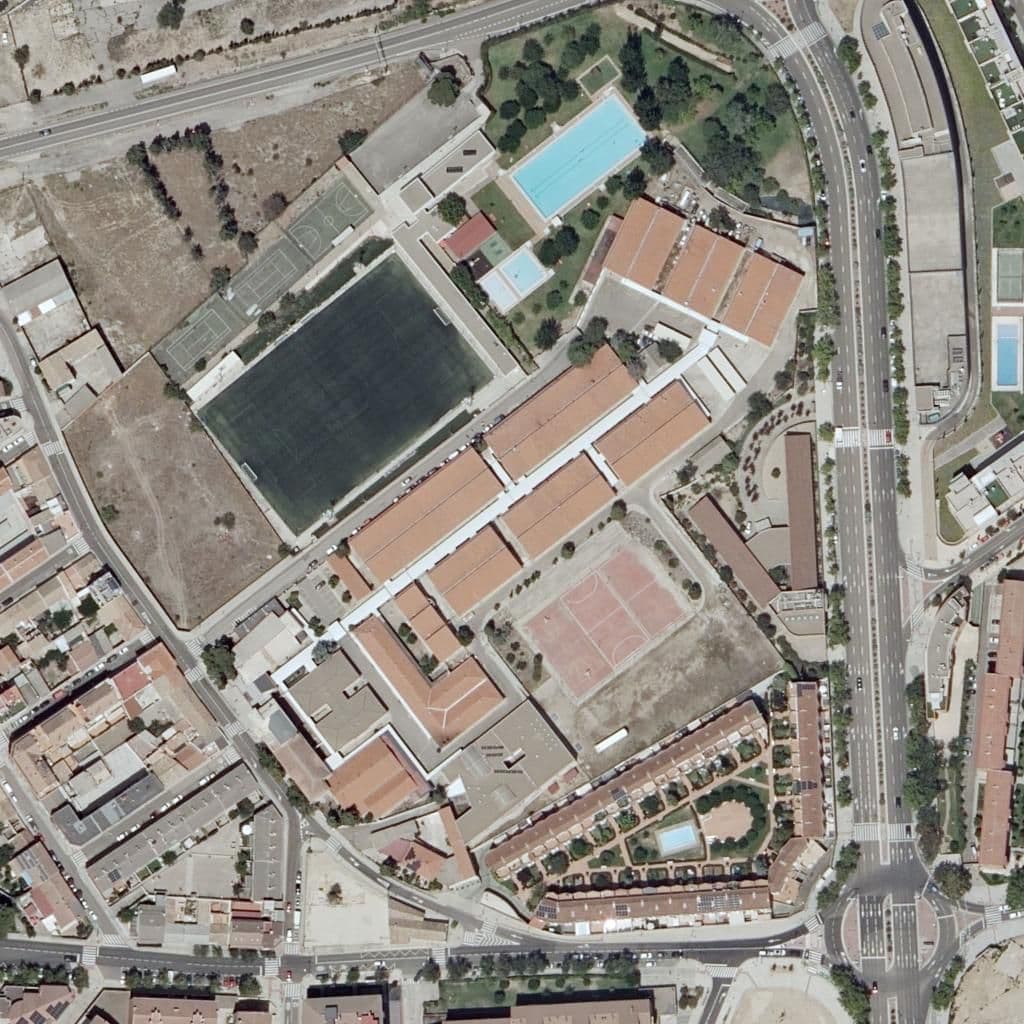 Aerial view of the grounds of I.E.S. Miralbueno