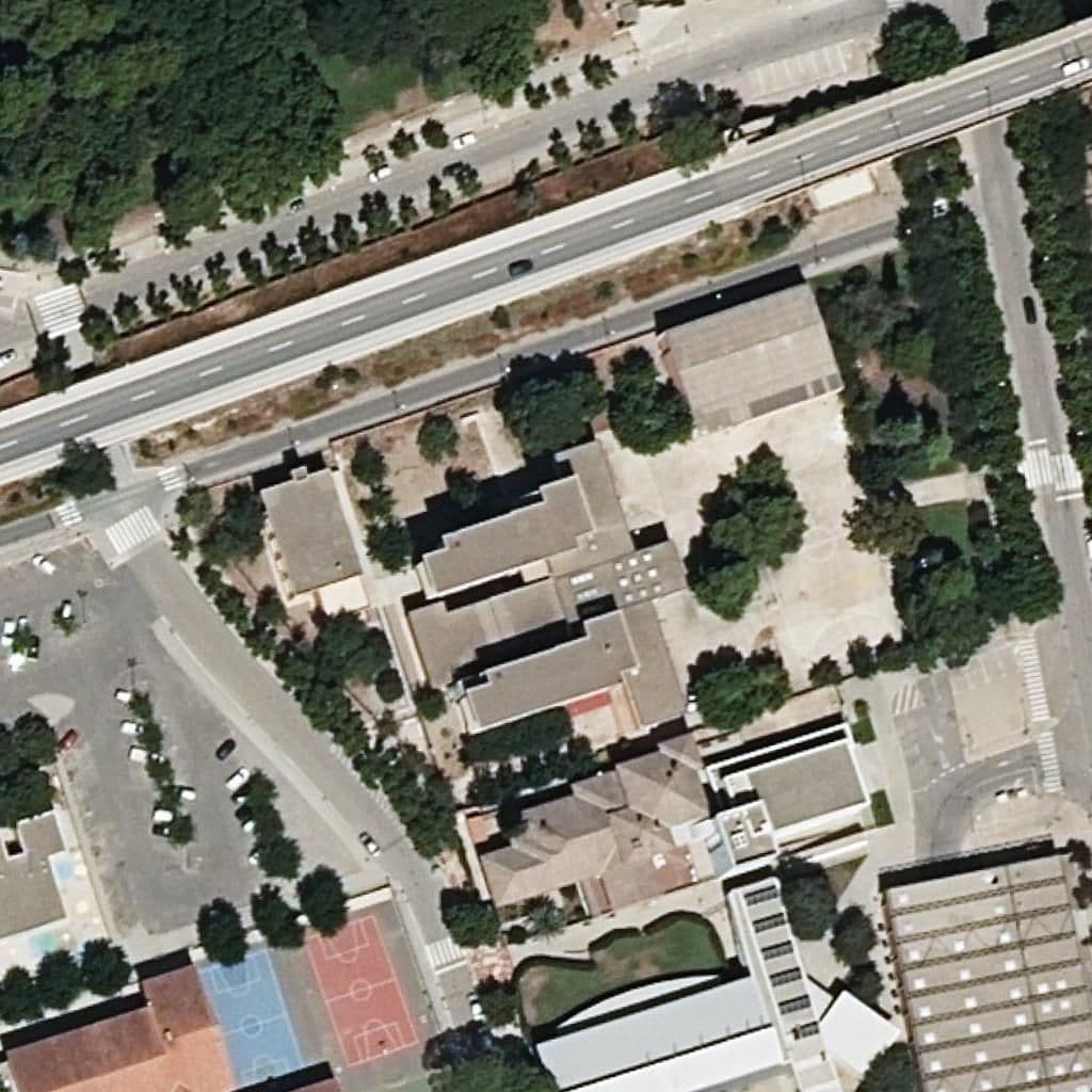 Aerial view of the grounds of I.E.S. Ramón J. Sender