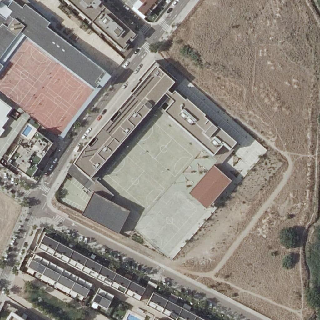 Aerial view of the grounds of I.E.S. Torre de Los Espejos