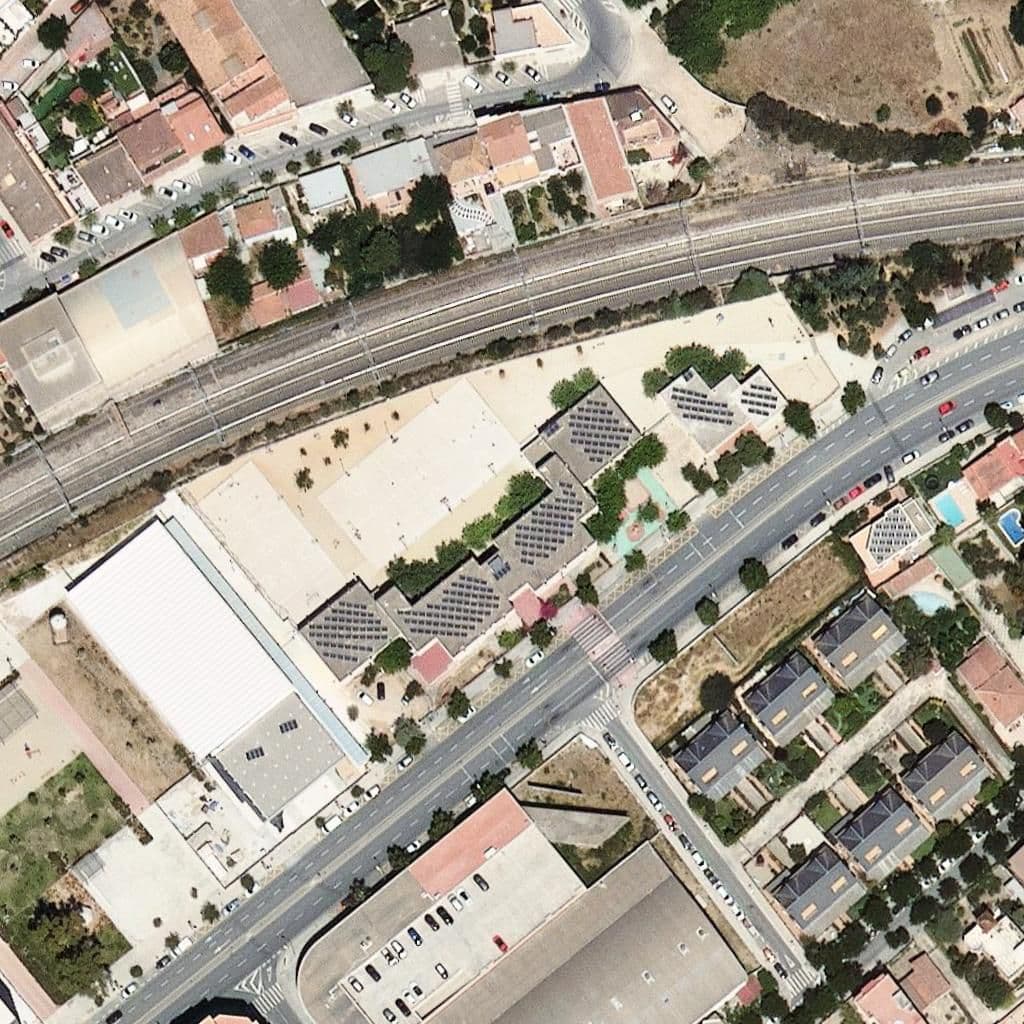 Aerial view of the grounds of Escola Joan Rebull