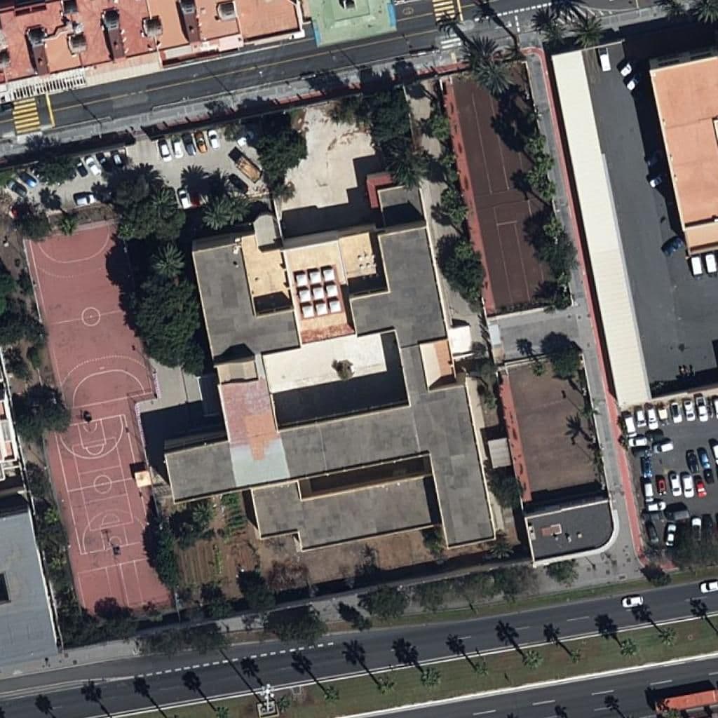 Aerial view of the grounds of IES LA ISLETA
