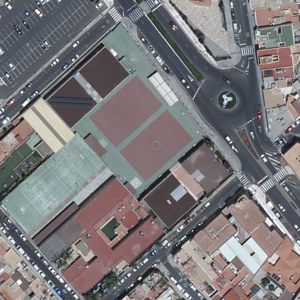 Aerial view of the grounds of CEIP PUERTO DEL ROSARIO