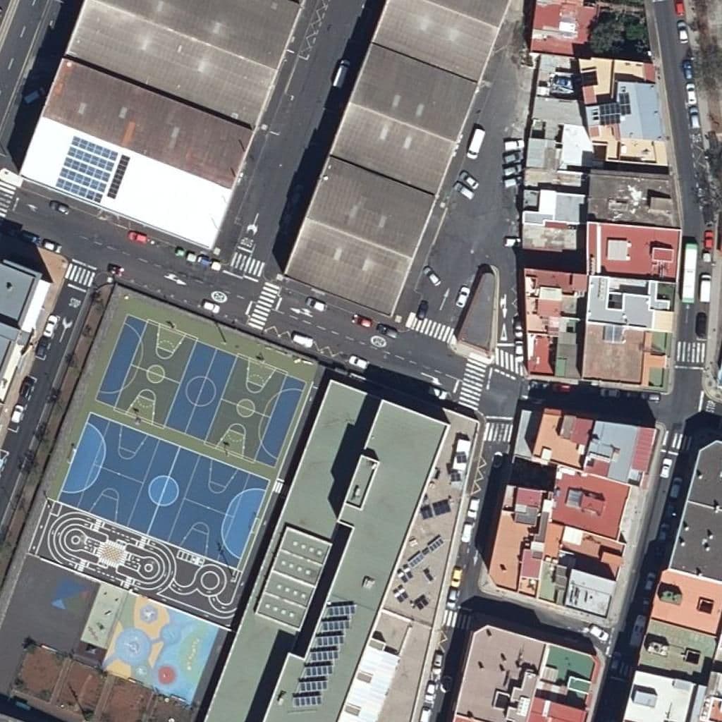Aerial view of the grounds of CEIP MONTAÑA PACHO