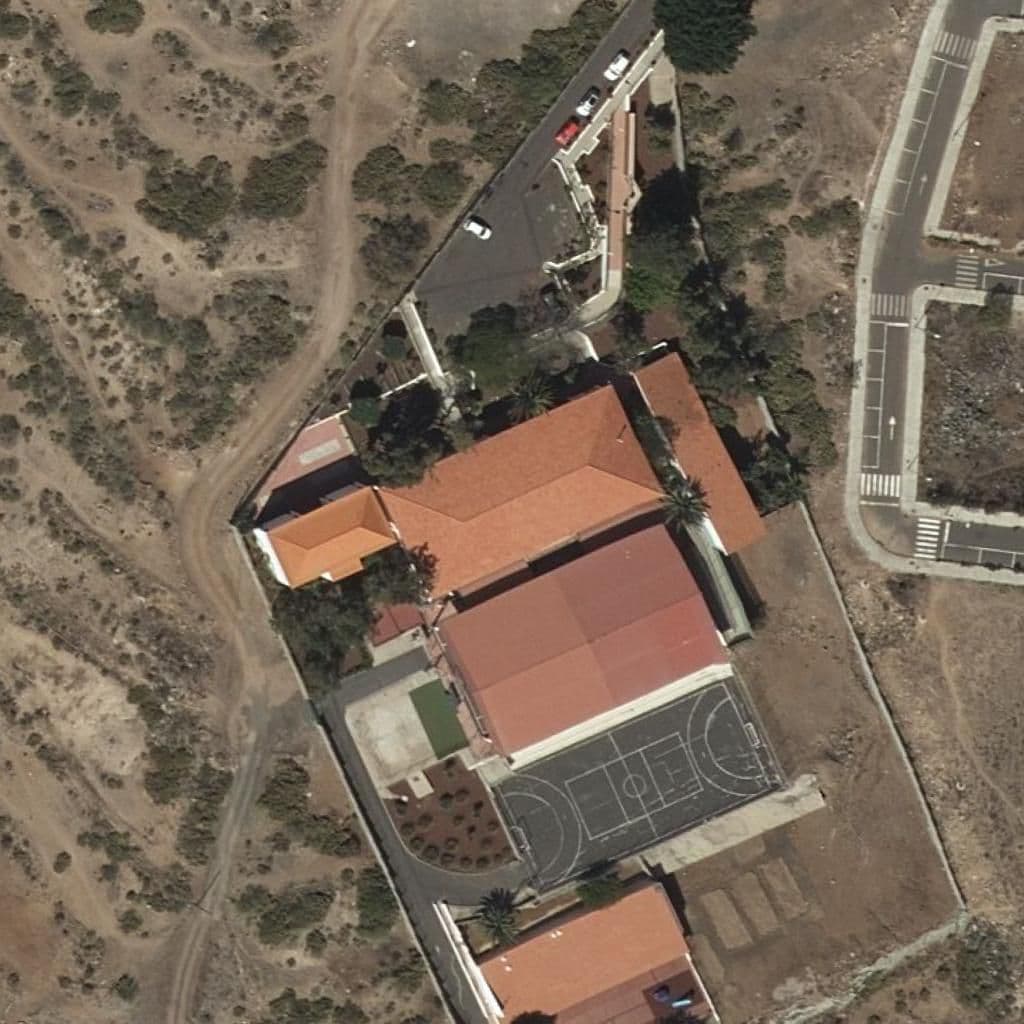 Aerial view of the grounds of CEIP CHAYOFA