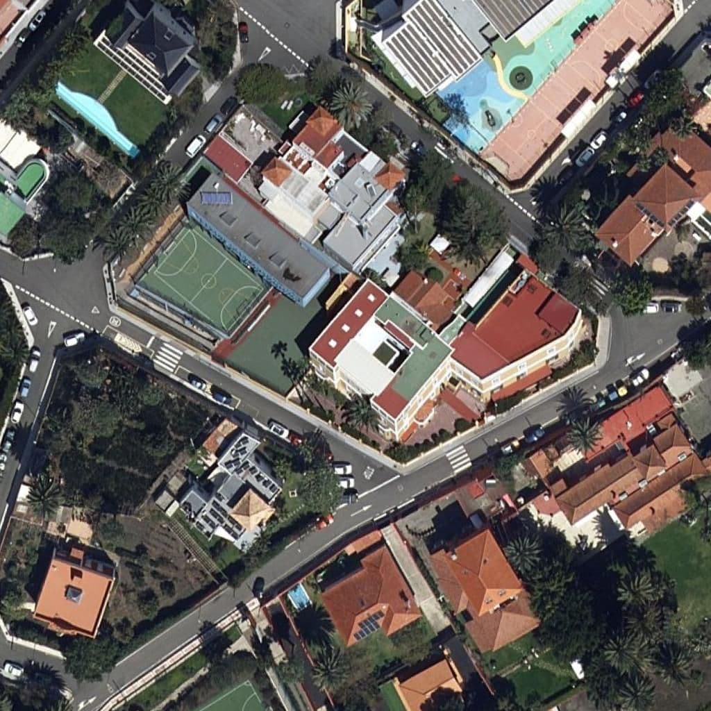 Aerial view of the grounds of CPDEM OAKLEY COLLEGE