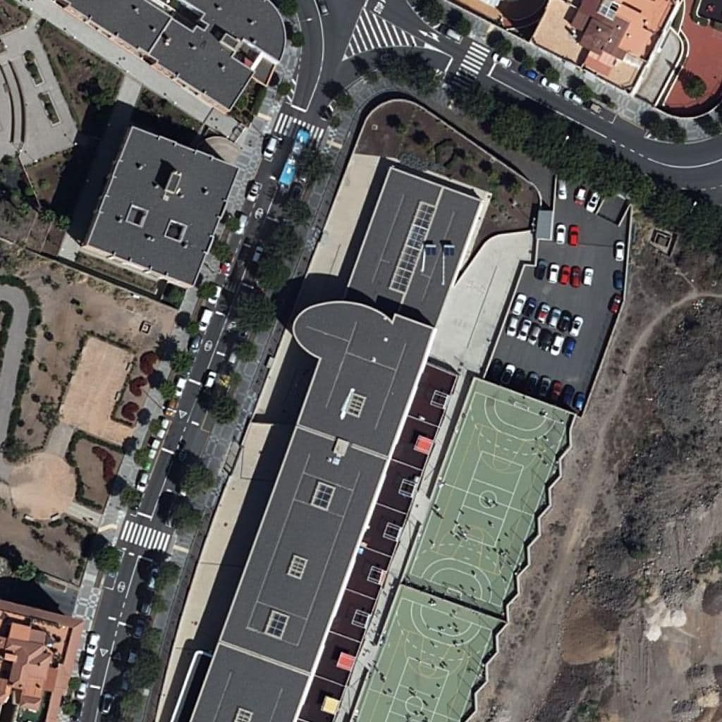 Aerial view of the grounds of CEIP MARTÍN CHIRINO