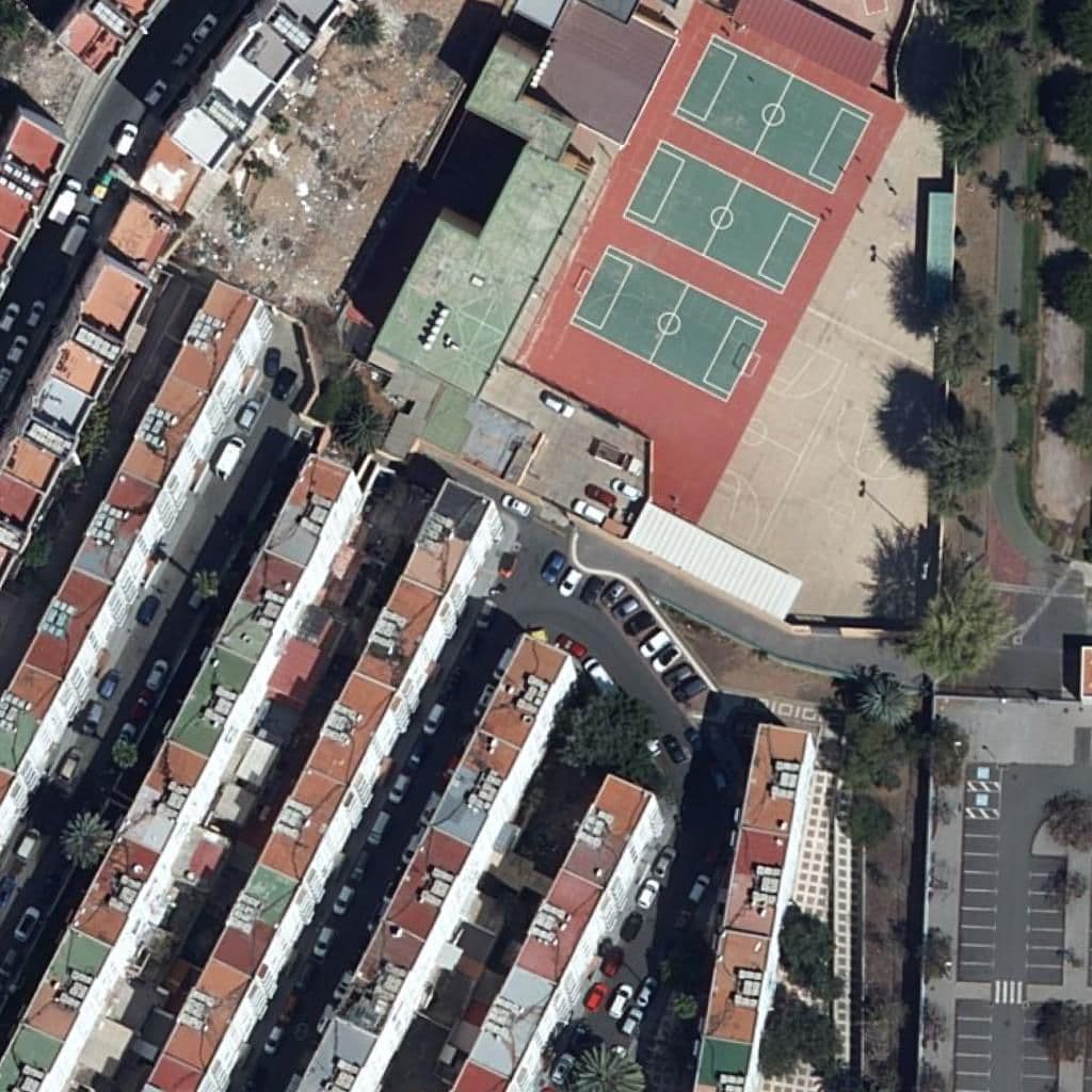 Aerial view of the grounds of CEIP LAS REHOYAS
