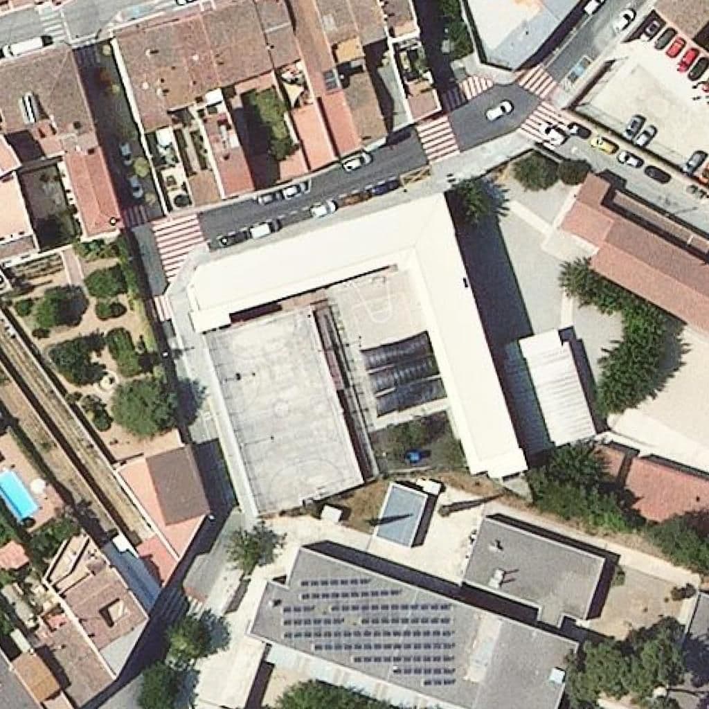 Aerial view of the grounds of Apiària