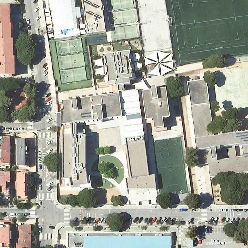 Aerial view of the grounds of The British School Of Barcelona