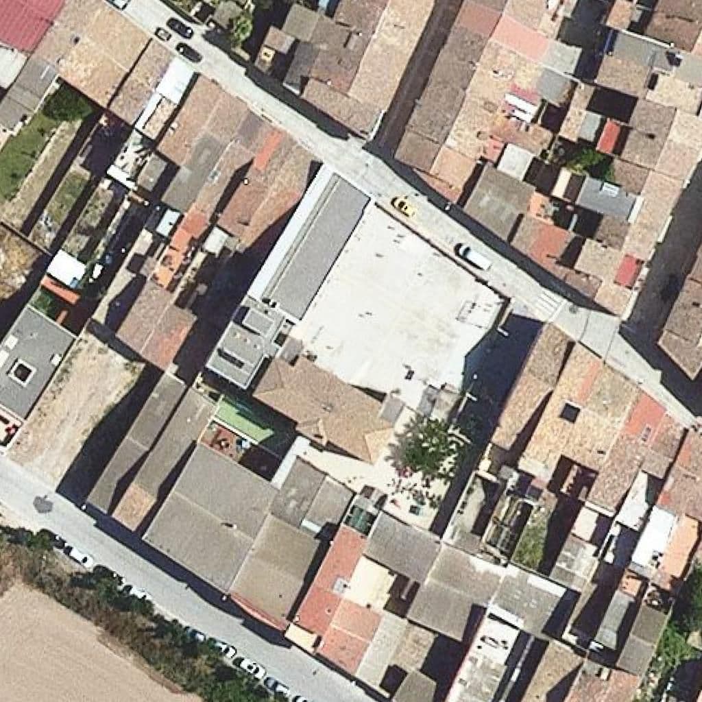 Aerial view of the grounds of Escola Francesc Arenes