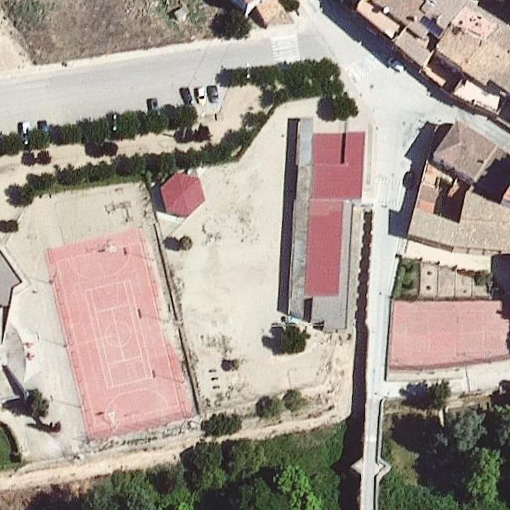 Aerial view of the grounds of Escola de Sanaüja - ZER La Segarra