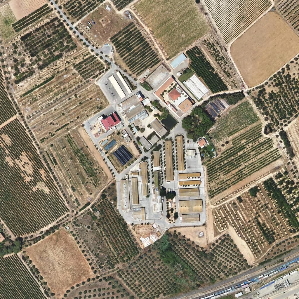 Aerial view of the grounds of Escola agrària Mas Bové