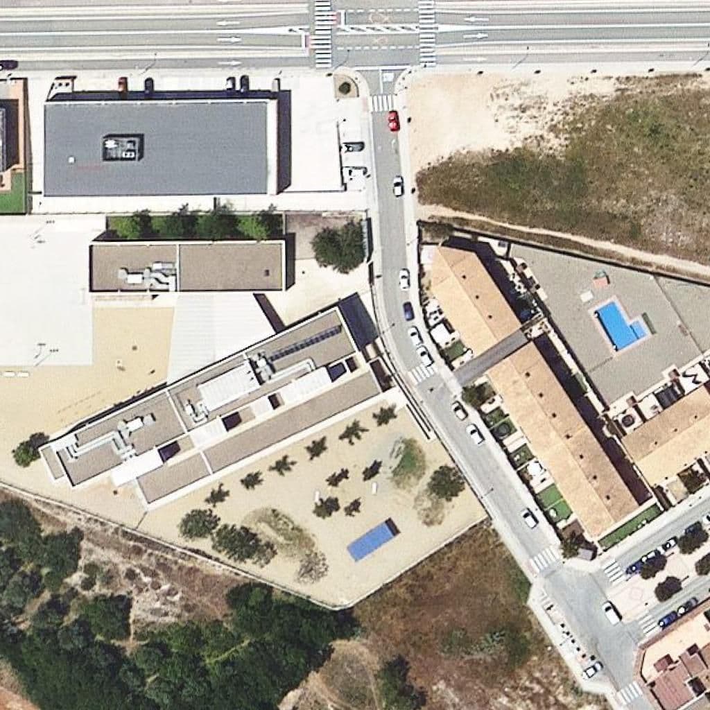 Aerial view of the grounds of Escola Montoliu
