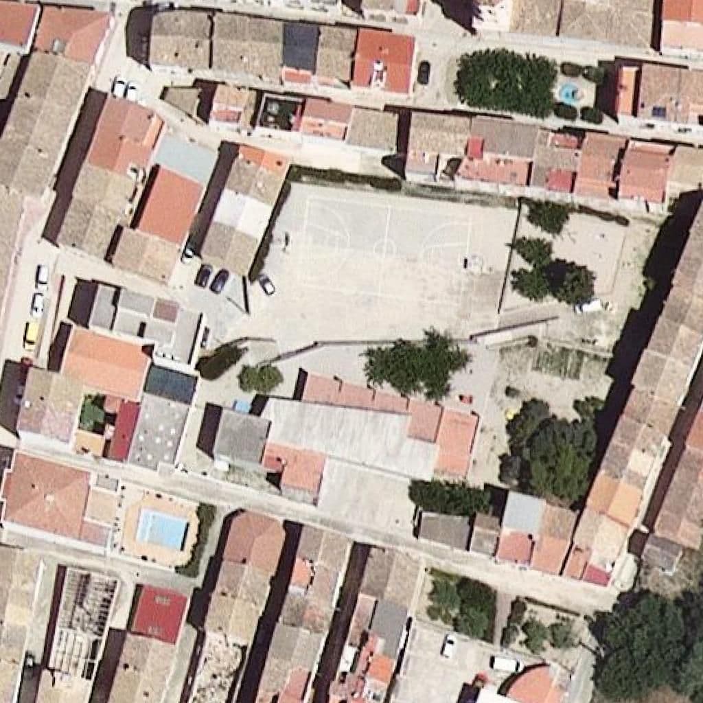 Aerial view of the grounds of Llar d'infants de Tivenys