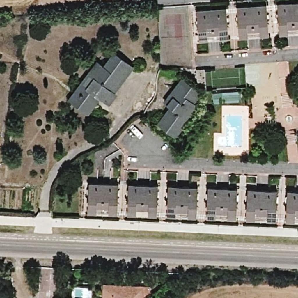Aerial view of the grounds of LOS ROSALES