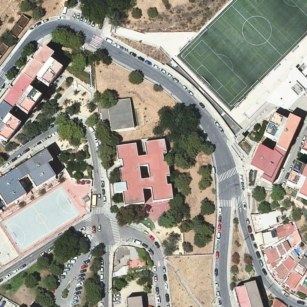 Aerial view of the grounds of Institut Escola Lluís Millet