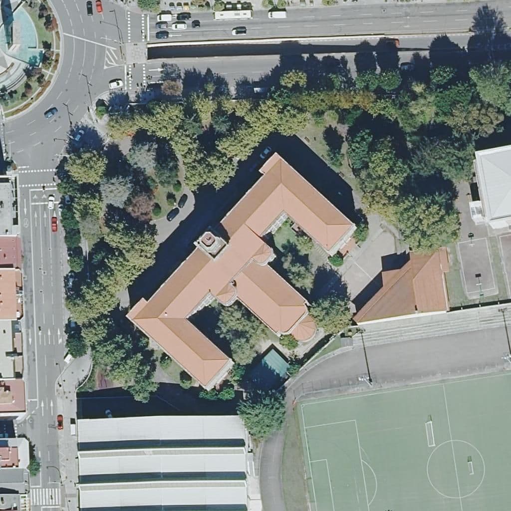 Aerial view of the grounds of IES Santa Irene