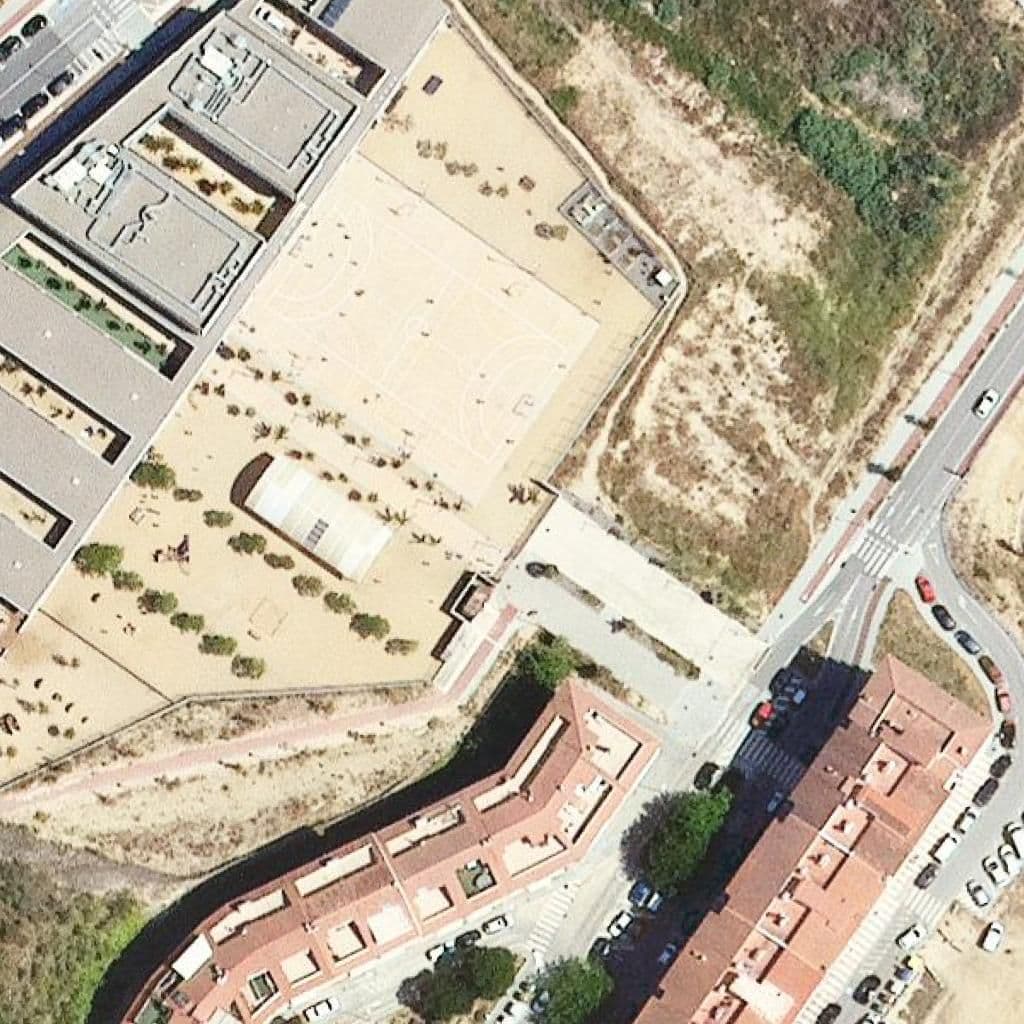Aerial view of the grounds of Escola Sa Forcanera