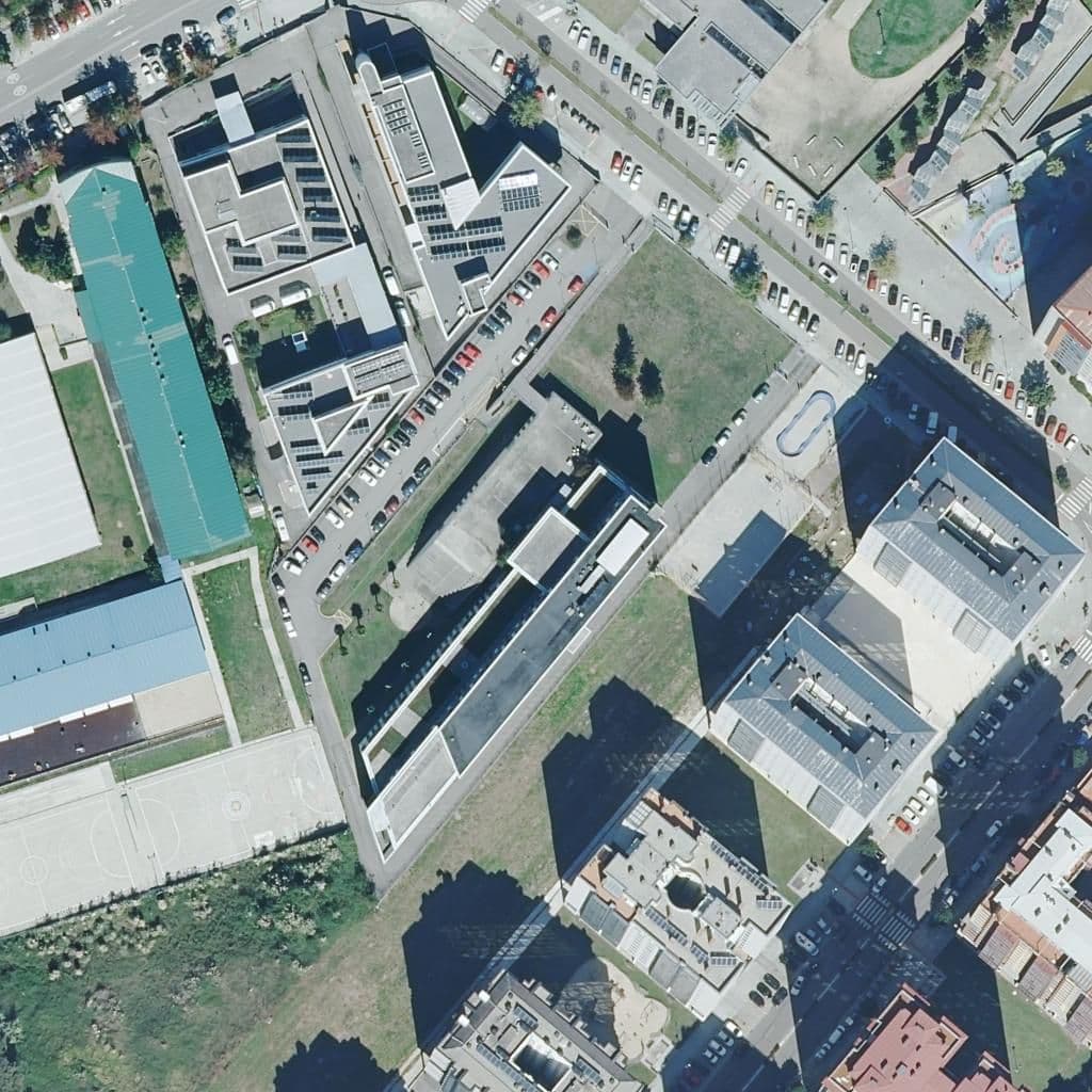 Aerial view of the grounds of ESAD Escola Superior de Arte Dramática de Galicia