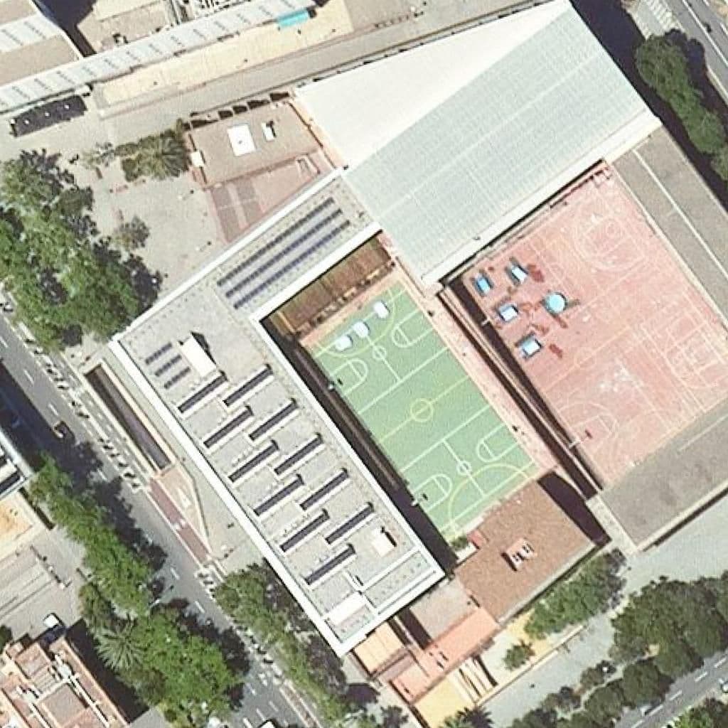 Aerial view of the grounds of Escola Bressol Municipal Can Rosés
