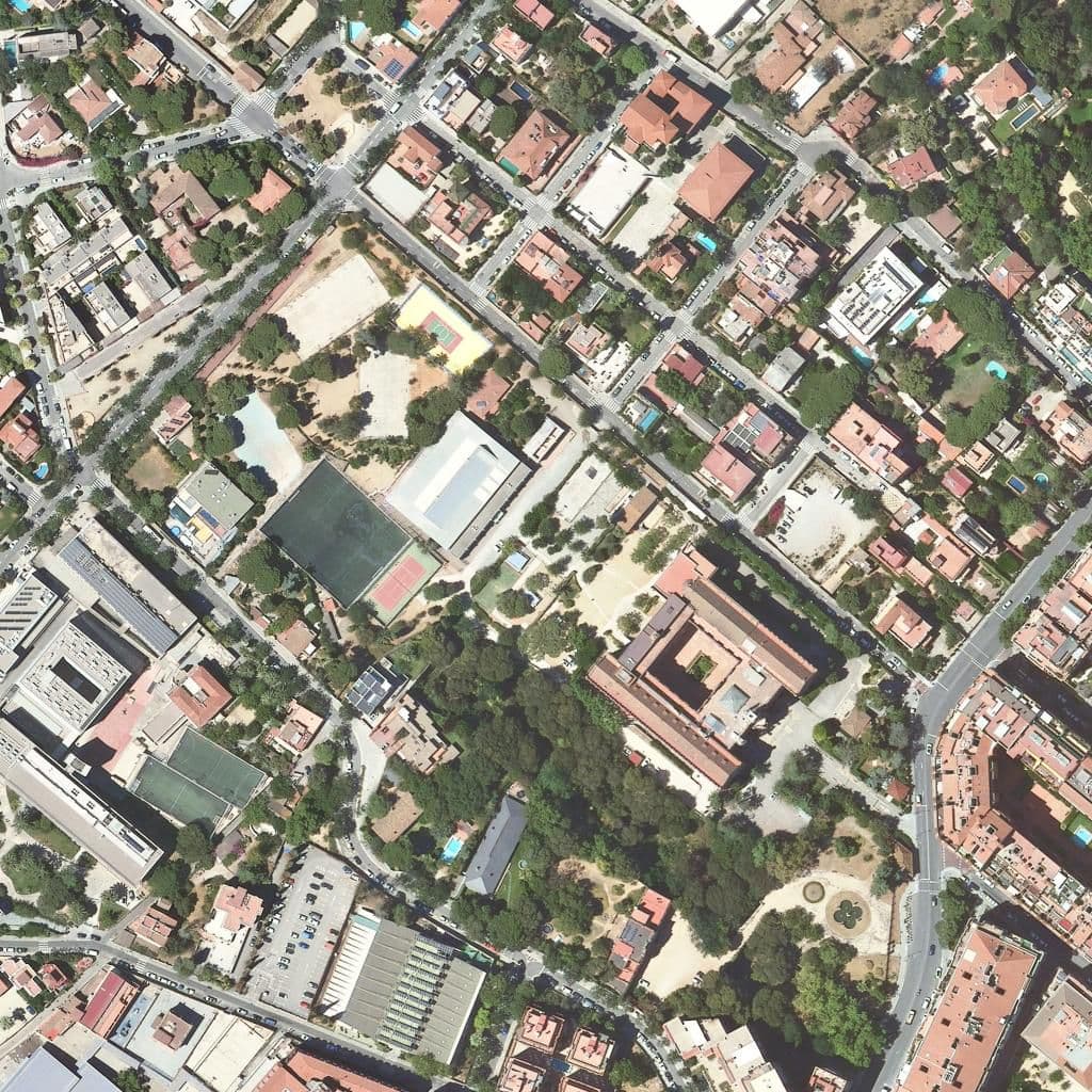Aerial view of the grounds of Jesús María Sant Gervasi