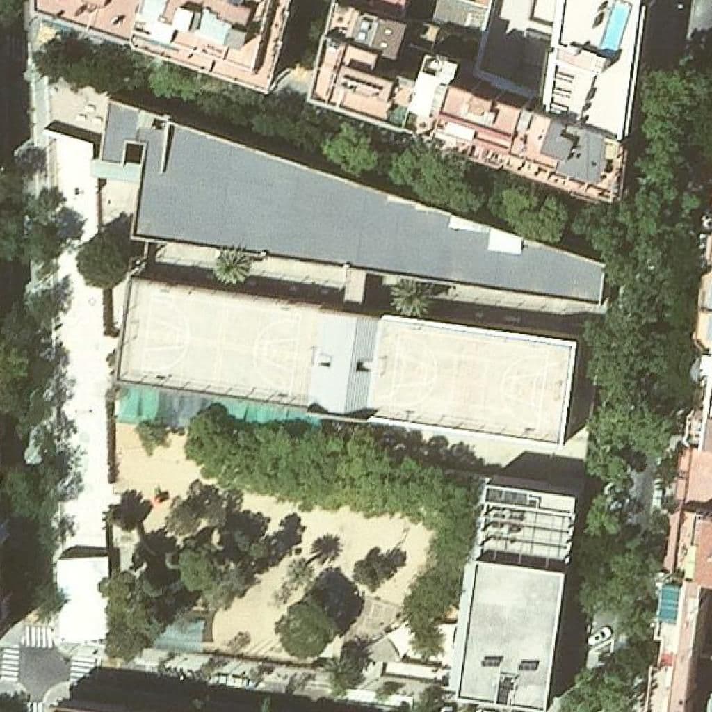Aerial view of the grounds of Escola Doctor Ferran I Clua