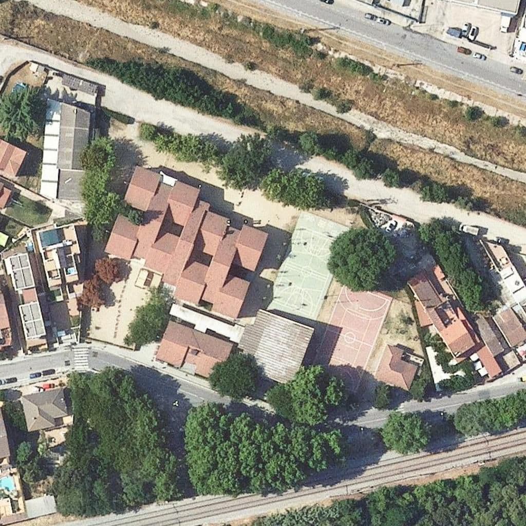 Aerial view of the grounds of Escola Mitja Costa
