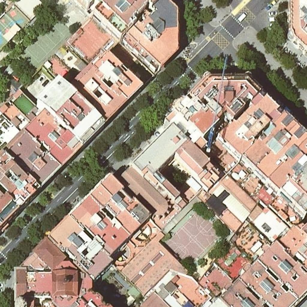 Aerial view of the grounds of Institut Escola Eixample